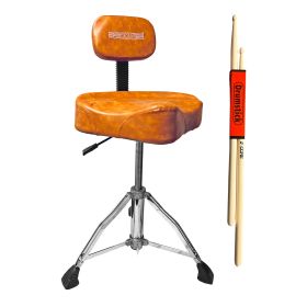 5 Core Drum Throne with Backrest Hydraulic Guitar Stool Adjustable Drummer Chair Heavy Duty Musicians Seat for Adults Kids - DS CH BR REST-LVR