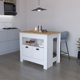 Amelia White 2-Door Kitchen Island