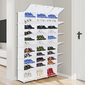 12-Tier Portable 72 Pair Shoe Rack Organizer 36 Grids Tower Shelf Storage Cabinet Stand Expandable for Heels, Boots, Slippers, White