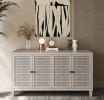 Accent Cabinet 4 Shutter Door Wooden Cabinet Sideboard Buffet Server Cabinet Storage Cabinet, for Living Room, Entryway, Hallway, Office, Kitchen and