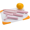 MAXFAVOR Pink 3pcs Blade Sharp Ceramic Kitchen Knife Set Chef Knives 4" 6" + Peeler Cutlery +Covers