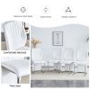 Set of 4 dining chairs, white dining chair set, PU material high backrest seats and sturdy leg chairs, suitable for restaurants, kitchens, living room