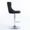 A&A Furniture,Swivel Velvet Barstools Adjusatble Seat Height from 25-33 Inch, Modern Upholstered Chrome base Bar Stools with Backs Comfortable Tufted