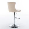 Swivel Velvet Barstools Adjusatble Seat Height from 25-33 Inch, Modern Upholstered Chrome base Bar Stools with Backs Comfortable Tufted for Home Pub a