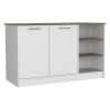 Kitchen Island Teramo, Kitchen, White / Dark Brown