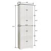 Tall Storage Cabinet with 8 Doors and 4 Shelves, Wall Storage Cabinet for Living Room, Kitchen, Office, Bedroom, Bathroom, White