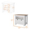 Amelia White 2-Door Kitchen Island