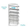 6-Tier Gravity Fed Canrack Kitchen Cabinet Organizer, 15.6" L x 11.75" W x 23.25" H, Silve