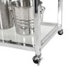 Bar Cart for Home, 3-Tier Mobile Kitchen Serving Cart with Glass Holder and Wine Rack, Rolling Wine Trolley with Tempered Glass and Chrome-Finished Me