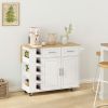 Multi-Functional Kitchen Island Cart with Stylish and Minimalist Bar Stools, Combination Set, Convenient and Practical (White Kitchen Island + Wood Co