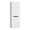 DEPOT E-SHOP Atka 67"H Kitchen Storage Cabinet, with Four Doors and Five Interior Shelves,White/Black