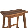 TOPMAX Farmhouse Rustic 2-piece Counter Height Wood Kitchen Dining Stools for Small Places, Walnut