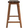 TOPMAX Farmhouse Rustic 2-piece Counter Height Wood Kitchen Dining Stools for Small Places, Walnut