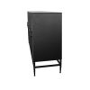 Accent Black Lacquered 4 Door Wooden Cabinet Sideboard Buffet Server Cabinet Storage Cabinet, for Living Room, Entryway, Hallway, Office, Kitchen and