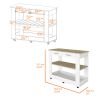 Rockaway 2-Drawer 2-Shelf Kitchen Island White and Light Oak