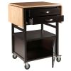 Bellini Drop Leaf Kitchen Cart; Coffee and Natural