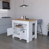 Amelia White 2-Door Kitchen Island