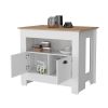 Amelia White 2-Door Kitchen Island