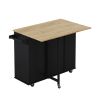 Multi-Functional Kitchen Island Cart with Stylish and Minimalist Bar Stools, Combination Set, Convenient and Practical (Black Kitchen Island + Brown B