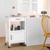 Kitchen Island with Storage Drawer and 3 Hooks