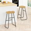 Multi-Functional Kitchen Island Cart with Stylish and Minimalist Bar Stools, Combination Set, Convenient and Practical (White Kitchen Island + Wood Co