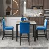 5-piece Counter Height Dining Table Set with One Faux Marble Dining Table and Four Upholstered-Seat Chairs, Table top: 40in.L x40in.W, for Kitchen and