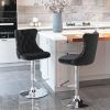 A&A Furniture,Swivel Velvet Barstools Adjusatble Seat Height from 25-33 Inch, Modern Upholstered Chrome base Bar Stools with Backs Comfortable Tufted