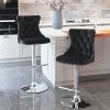 A&A Furniture,Swivel Velvet Barstools Adjusatble Seat Height from 25-33 Inch, Modern Upholstered Chrome base Bar Stools with Backs Comfortable Tufted