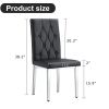 4-piece dining chair set, modern style kitchen soft cushion high backrest, with embedded buttons, metal leg office chair, suitable for restaurants, of