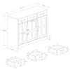 Farmhouse Buffet Cabinet Storage Sideboard with 3 Drawers and 3 Doors for Dining Living Room Kitchen Cupboard-White