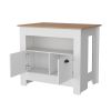 Amelia White 2-Door Kitchen Island