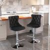 A&A Furniture,Swivel Velvet Barstools Adjusatble Seat Height from 25-33 Inch, Modern Upholstered Chrome base Bar Stools with Backs Comfortable Tufted