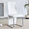 Set of 4 dining chairs, white dining chair set, PU material high backrest seats and sturdy leg chairs, suitable for restaurants, kitchens, living room