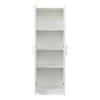 High wardrobe and kitchen cabinet with 2 doors and 3 partitions to separate 4 storage spaces; White