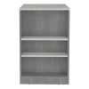 DEPOT E-SHOP Lacour Kitchen Island, Kitchen Bar Table with 3-Side Shelves, Concrete Gray / Ibiza Marble