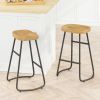 Multi-Functional Kitchen Island Cart with Stylish and Minimalist Bar Stools, Combination Set, Convenient and Practical (White Kitchen Island + Wood Co