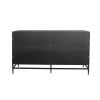 Accent Black Lacquered 4 Door Wooden Cabinet Sideboard Buffet Server Cabinet Storage Cabinet, for Living Room, Entryway, Hallway, Office, Kitchen and