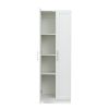 High wardrobe and kitchen cabinet with 2 doors and 3 partitions to separate 4 storage spaces; White