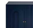 Modern Blue Lacquered 4 Door Wooden Cabinet Sideboard Buffet Server Cabinet Storage Cabinet, for Living Room, Entryway, Hallway, Office, Kitchen and D