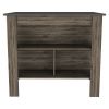 Cala Kitchen Island; Four Legs; Three Shelves -Dark Brown / Onyx