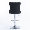 A&A Furniture,Swivel Velvet Barstools Adjusatble Seat Height from 25-33 Inch, Modern Upholstered Chrome base Bar Stools with Backs Comfortable Tufted