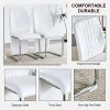 Set of 4 dining chairs, white dining chair set, PU material high backrest seats and sturdy leg chairs, suitable for restaurants, kitchens, living room