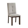 Chenille Upholstered Chairs Set of 2 Dark Cherry Finish Wood Frame Tufted Back Dining Chairs for Kitchen Funiture