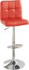 Red Faux Leather Bar Stool Counter Height Chairs Set of 2 Adjustable Height w Gas lift Kitchen Island Stools Modern