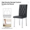 4-piece dining chair set, modern style kitchen soft cushion high backrest, with embedded buttons, metal leg office chair, suitable for restaurants, of