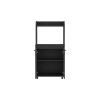 Kitchen Cart Totti, Double Door Cabinet, One Open Shelf, Two Interior Shelves, Black Wengue Finish