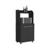 Kitchen Cart Totti, Double Door Cabinet, One Open Shelf, Two Interior Shelves, Black Wengue Finish