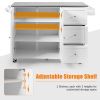 Kitchen Island 2-Door Storage Cabinet with Drawers and Stainless Steel Top