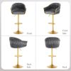 Bar Stools Set of 2,Counter Height Bar Stools,Velvet Swivel Bar Stool for Kitchen Island,Bar Pub DRAKGREY