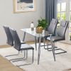 Modern Dining Chairs with Faux Leather Padded Seat Dining Living Room Chairs Upholstered Chair with Metal Legs Design for Kitchen, Living, Bedroom, Di